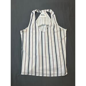 Alice Blue for Stitch Fix Striped Sleeveless Halter Blouse Size M